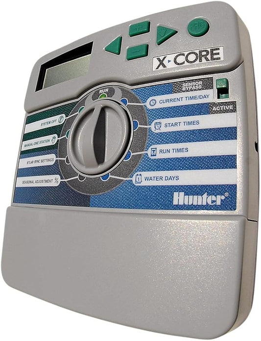 Hunter Sprinkler XC400I X-Core 4-Station Indoor Irrigation Controller, Small, Gray