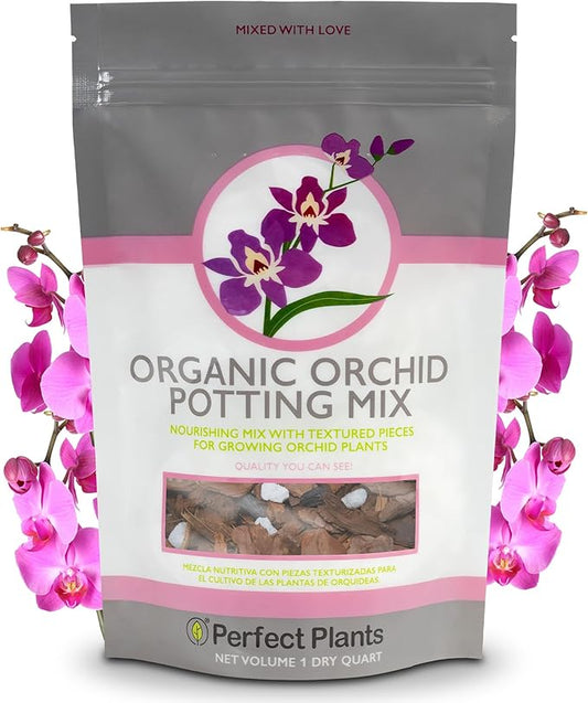 All Natural Orchid Potting Mix by Perfect Plants - 1 Quart Special Blend for Proper Root Development on All Orchid Plant Types