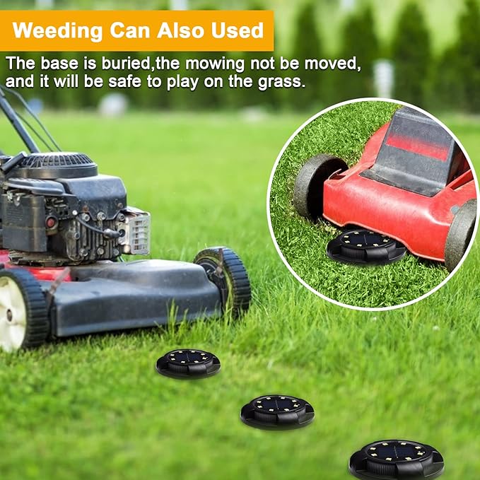 Solar Ground Lights Outdoor 12 Packs 12 LED Disk Lights Solar Powered Waterproof New In-ground Lights For Garden Deck Stair Step Lawn Patio Driveway Walkway Pathway Yard decoration(Warm Light,12Pack)