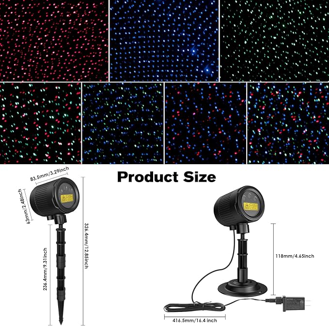 Christmas RGB Laser Projector Lights - Waterproof Indoor/Outdoor for Home, Yard & Garden Decoration