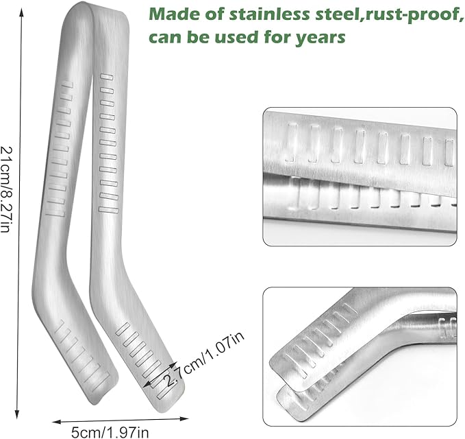 3PCS Seedling Transplant Tongs Stainless Steel Seedling Starters Remove Tongs Seedling Transplanting Tool Seedling Easy Transplanter with Anti-Slip Grasp Tips to Reduce Damage to Roots