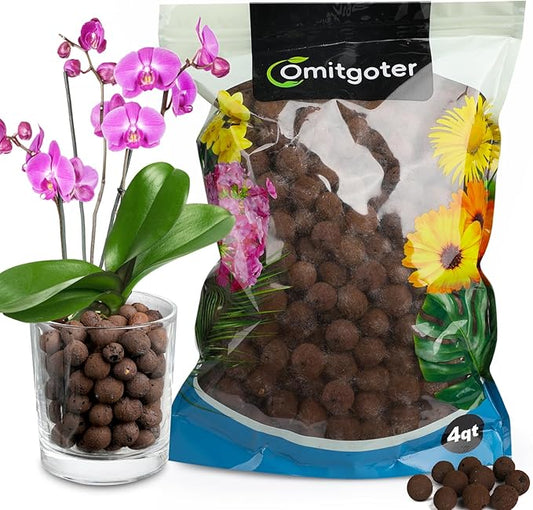 Clay Pebbles Leca Balls for Plants 4qt，6mm - 12mm Clay Balls for Hydroponic, Terrarium, Potted Plants, Lightweight & Drainage