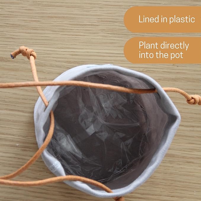 Large Waxed Canvas Handmade Hanging Planter for Indoor/Outdoor Plants, Hanging Basket Plant Holder Stone Gray