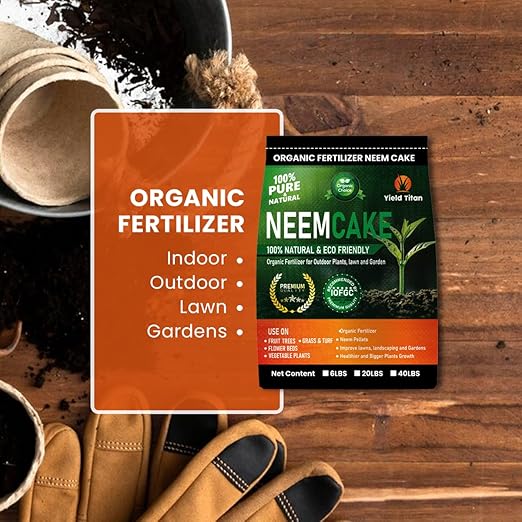 Premium Neem Cake, Natural Fertilizer for Gardening and Soil Amendment (10LB)