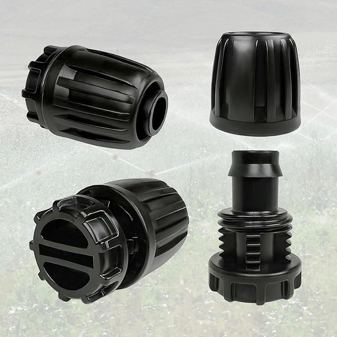 1/2 Inch Drip Irrigation Fittings End Caps, 10 Pack End Plugs for (1/2" ID x 0.6-0.63" OD)16mm DripTubing Connectors, Barbed Locked End Cap Connectors for Garden Watering System Drip Line