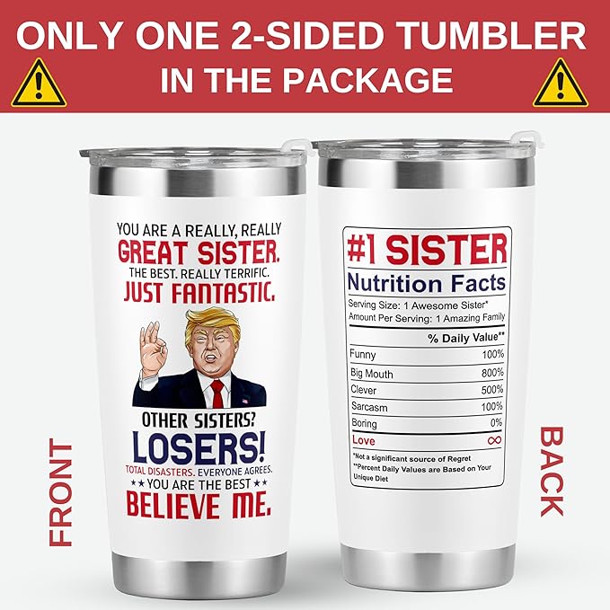 Gifts for Sister - Sister Gifts from Sister, Brother - Birthday Gifts for Sister, Sister Birthday Gifts from Sister, Christmas Gifts for Sister, Sister Christmas Gifts for Women - 20 Oz Tumbler