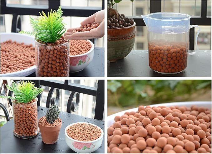 HOT SEAL 5.9 LB Clay Pebbles, 1/8'' Gardening Ceramsites Growing Media for Succulents Orchids, Aquaponics, Aquaculture Hydroponics. Ceramsite Clay Rocks Decor Cultivation, Leca for Plants
