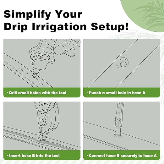 Drip Irrigation Punch Tool, Irrigation Sprinkler Hose Cutter Drip Tube Hole Punch Tool and Fitting Insertion for 1/4 Inch Drip Tubing with Drip Plugs and 1/4 Inch Connectors