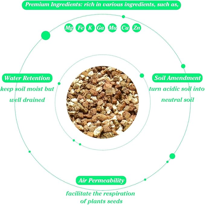 Halatool 6QT Horticulture Vermiculite Professional Soil Addictive Coarse Grade Vermiculite for Plants Gardening Mushrooms Seed Starting Cat Grass