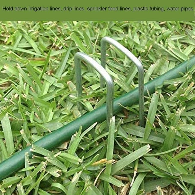 AAGUT Landscape Staples 12 Inch 8 Gauge Galvanized Fence Stakes 20 PCS Anti-Rust Landscape Pins for Secure Lawn Fabric, Weed Barrier Fabric, Ground Cover, Dripper Irrigation Tubing Soaker Hose