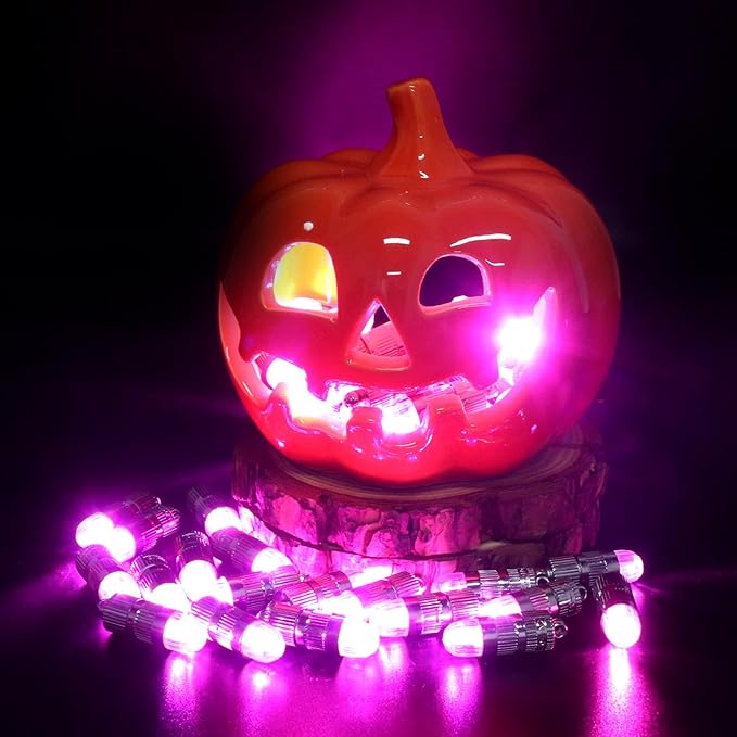 SumDirect Pack of 12/30/50/100 Colorful LED Mini Non-Blinking Lights for Paper Lanterns Balloons Floral Wedding Halloween Christmas Party Decoration Centerpieces (12, Pink)