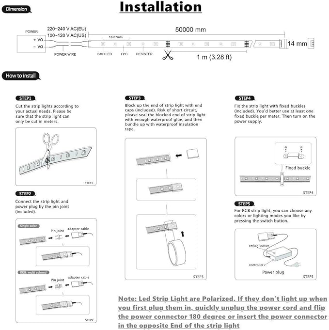 5050-60 Type AC 110-120V LED Strip Lights, Flexible/Waterproof/Dimmable/Multi-Modes LED Rope Light + 23 Keys Remote for Home/Garden/Building Decoration (98.4ft/30m, Natural White 4000K)