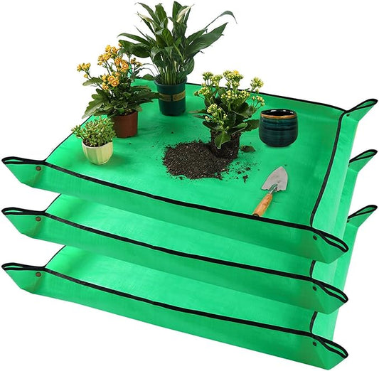 3PCS 39.5" x 31.5" Large Potting Mat for Indoor Plants Transplanting and Dirt Control Garden Gifts for Women Men