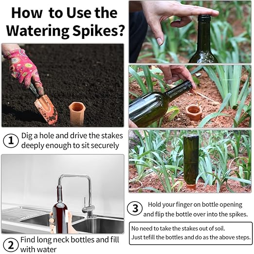 15-Pack Plant Watering Devices, Automatic Watering System for Potted Plants, Self Watering Spikes, Plant Water Seepage Device, Water Your Indoor and Outdoor Plants While on Vacation