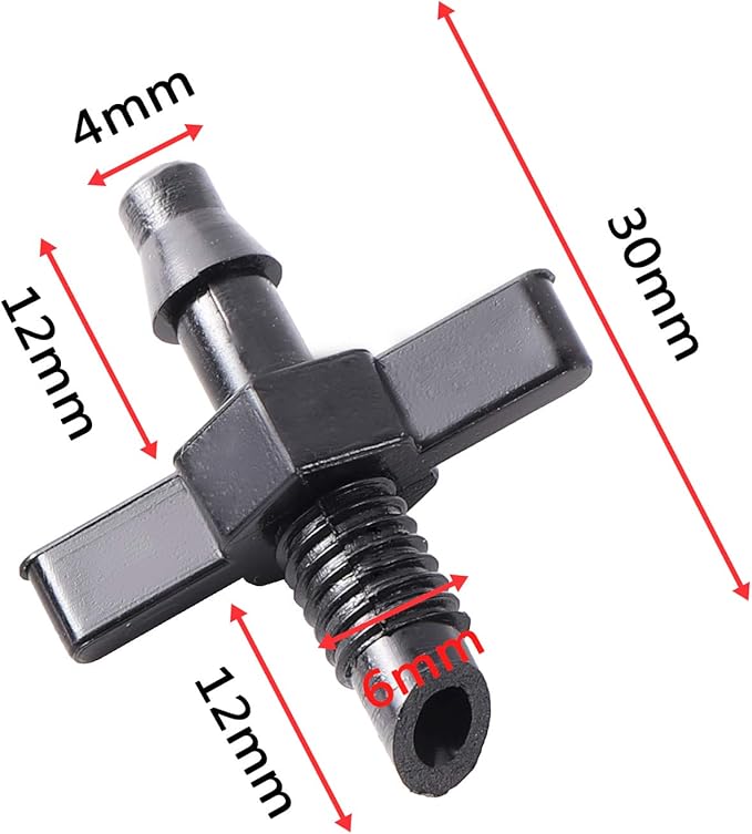 Barb Tubing Coupling Adapter Thread (1/4") x Barb 1/4" Drip Micro Irrigation Threaded With Barb 1/4-Inch Coupling（100PC/Bag）