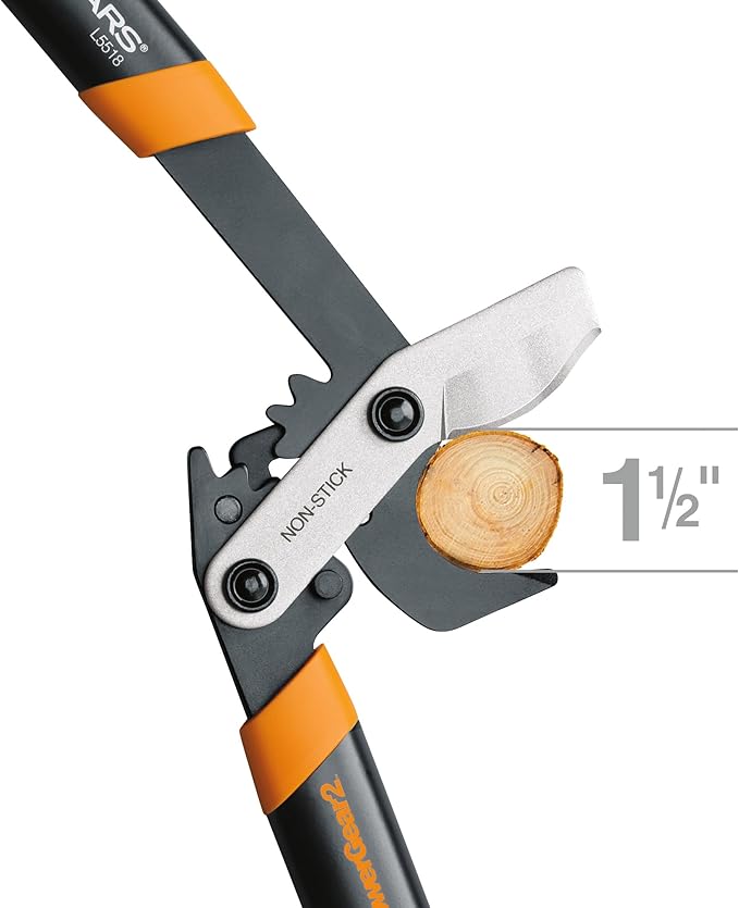 Fiskars 18-Inch Loppers for Tree Trimming, Heavy Duty, Sharp Bypass Steel Blade Tree Branch Cutter up to 1.5-Inch Diameter Cut Capacity, PowerGear2 Technology Multiplies Power, Hand Loppers