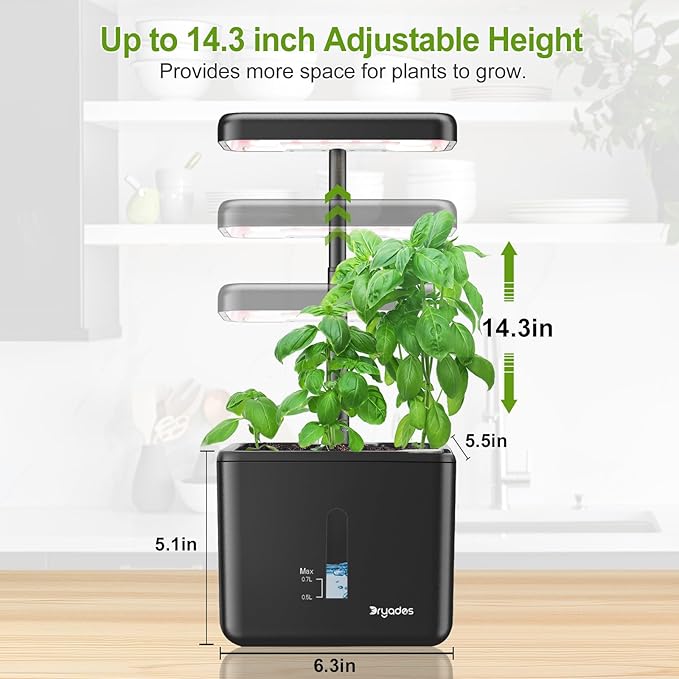 Indoor Garden Growing Systems Self-Watering Plant Pot Smart Gardening System with 17 Watts LED Grow Light Auto Timer Gardening Plant Gifts for Mom Women Plant Pot for vegetables herbs(No Seeds&Soil)