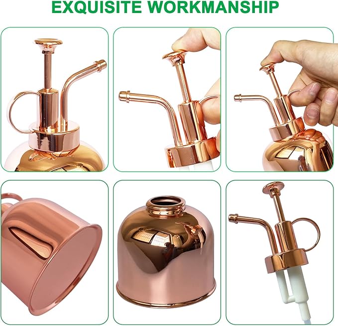 Plant Mister Spray Bottle Stainless Steel Plant Sprayer, Small Watering can Plant Spray Bottle Modern Gardening Tools for Indoor Potted Plants Watering and Spraying