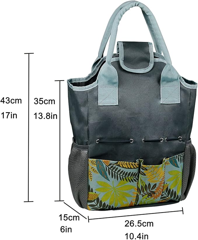 Garden Tool Storage Bag with Handles Plant Tool Set Kit,heavy-duty gardening bag with 8 pockets,gardening tool storage bag (gardening tools not included)…