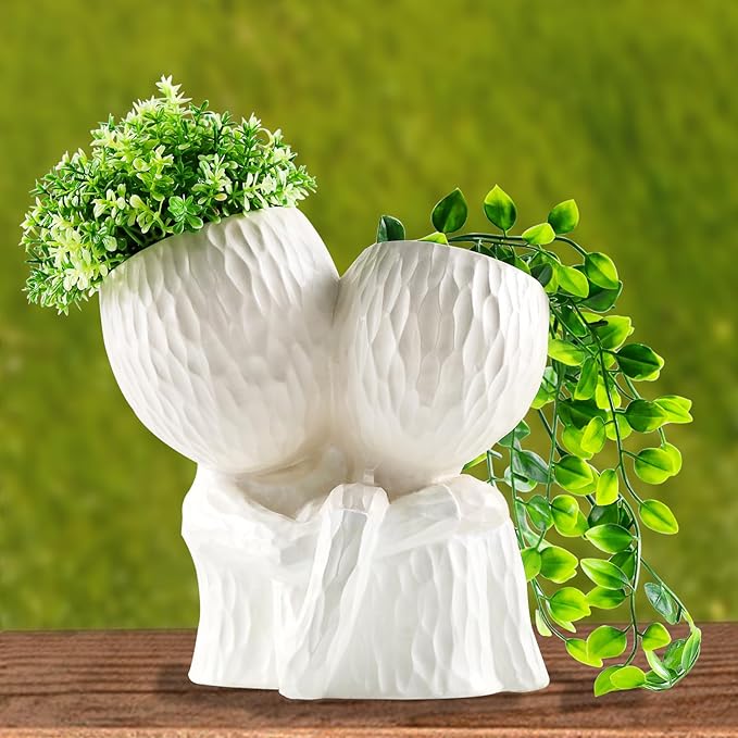 Head Planter for Indoor Plants Face Flower Pots Outdoor Plant Accessories Mug Succulent Planters with Drainage Hole Mom Hug Daughter