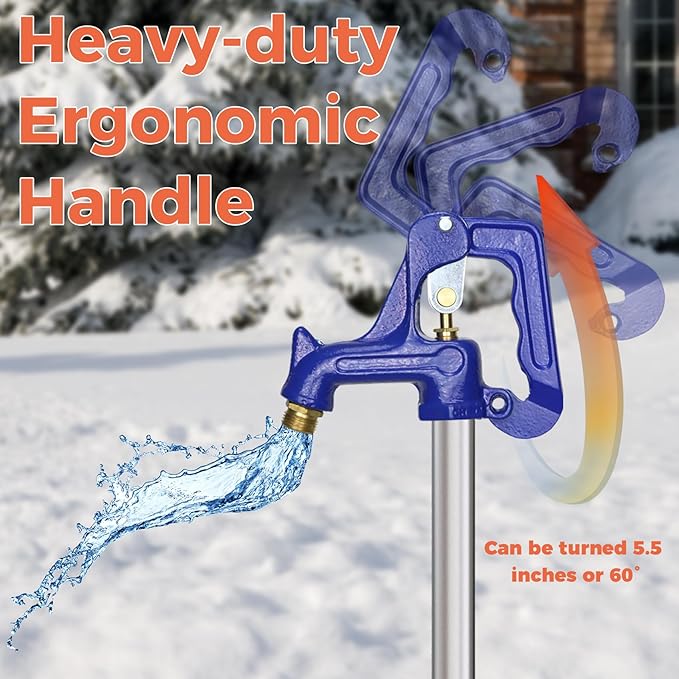 Frost Proof Yard Hydrant,4.25ft Frost Free Outdoor Faucet,Freeze Proof Outdoor Faucet 3/4" Pipe Connection,Frost Free Hydrant for Yard Garden Farm Pasture Irrigation,24" Bury Depth No Lead Hydrant