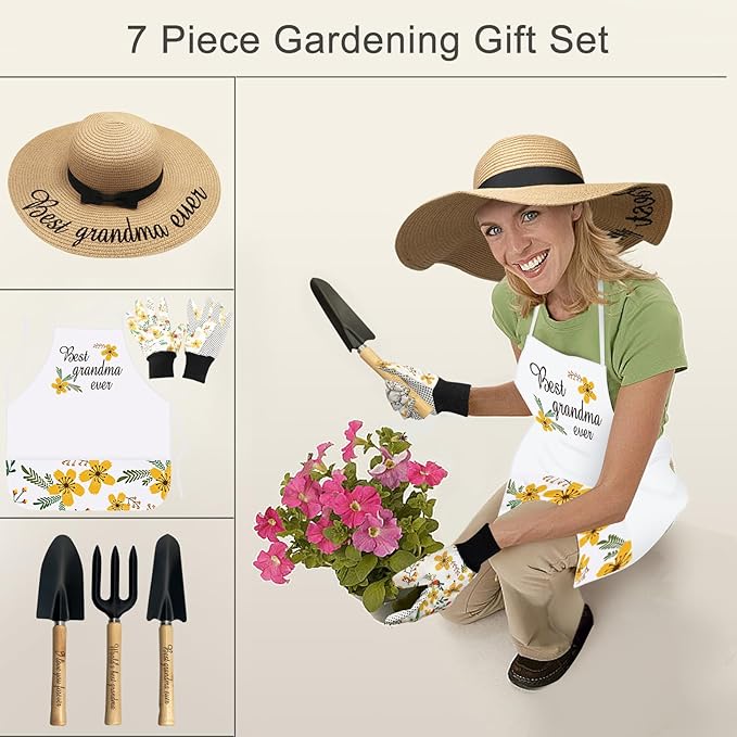 Grandma Gardening Tools Gifts from Grandkids - Birthday Gifts for Grandma - Gardening Gifts for Grandmas Garden, for Grandma