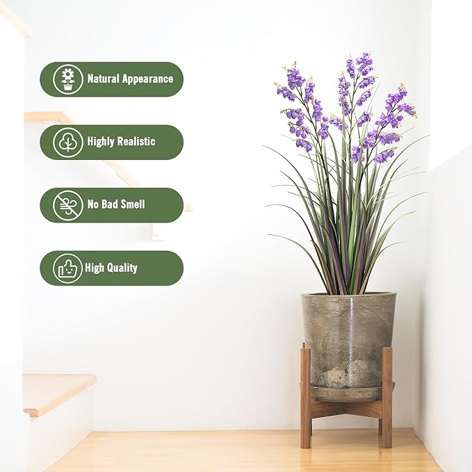 Green Onions Home Decor Fake Plants Lily of The Valley Snake Plant Home DéCor Accents Artificial Grass Room Decor Artificial Plants Indoor Artificial Grass 36“ 1 Pack（Purple）