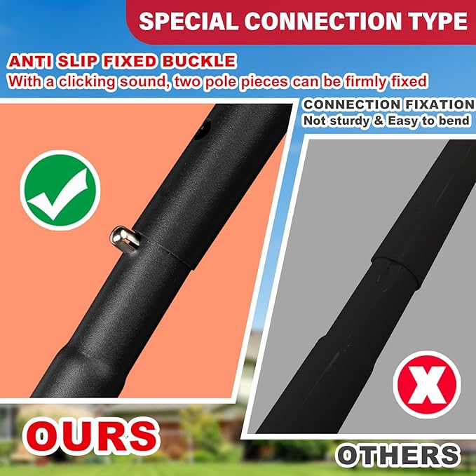 XIFAN Flag Pole Kit for Outside, 10 FT Heavy Duty Flagpole for Outdoor House in Ground, with 210D 3x5 ft American Flag & Ground Spike for Garden Yard, Residential or Commercial