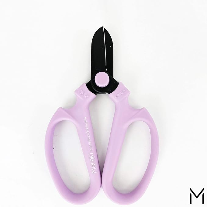 Flower or Garden Scissors with Black Carbon Steel Blades 6.7 Inch, Snapdragon (Lavender)