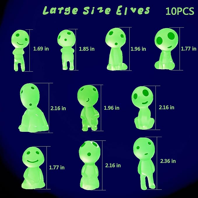 Luminous Ghost Tree Elves Glow in Dark Nightlight Landscape Garden Accessories Indoor Room Ornaments Outdoor Yard Lawn Decoration 10pcs