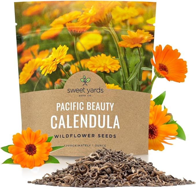 Calendula ‘Pacific Beauty Mix’ – Extra Large Packet – Over 3,000 Open Pollinated Non-GMO Wildflower Seeds – Calendula officinalis