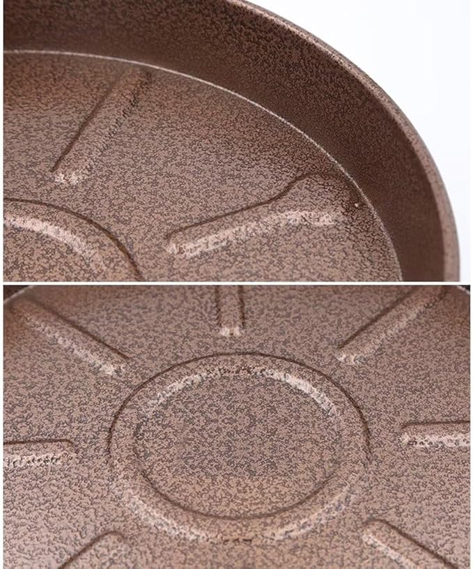 ARTLINE 12" Round Plant Stand with Lockable Wheels, 200lbs Heavy Duty for Indoor Outdoor, Large Rolling Dolly Planter Caddy on Casters to Carry Potted Flower Pot, Round Metal Tray NO Holes, 2 Pack