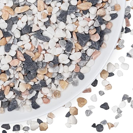 2.5 lbs Pebbles for Indoor Plants, 1/5 Inch Natural Decorative Gravel for Vases, Aquariums, Terrarium, Fish Tank, Drainage Rocks for Potted Plants, Bamboo, Succulent, Crafts, Cactus