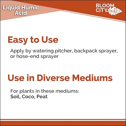 Bloom City Organic Liquid Humic Soil Health Formula, Great for Houseplants, Gardens and Lawns, Quart (32 oz) Concentrated Makes 30+ Gallons