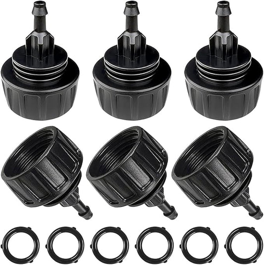 6 Pack Drip Irrigation Hose Connectors, 1/4 Inch Drip Irrigation Tubing to Faucet/Garden Hose Adapter, 3/4 to 1/4 inch Drip Irrigation Tubing Connectors, 1/4 Inch Drip Irrigation Garden Hose Adapter