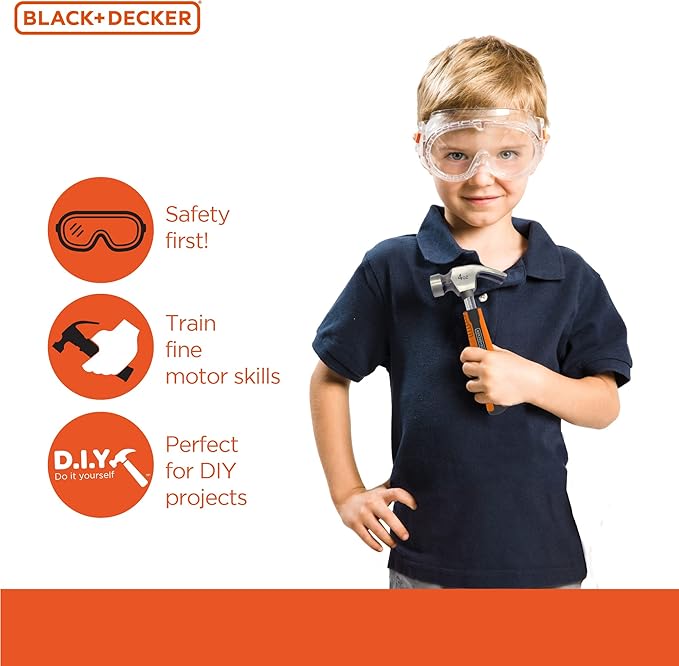 Black & Decker Pretend Play Toolset for Kids, Looks Like The Real Tools