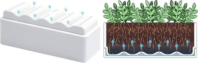 D'vine Dev 12 Inch Window Box Planter, Rectangle Plastic Herb Planter with Drainage Holes and Saucer, Indoor Succulent Cactus Vegetable Pot for Windowsill, Garden Balcony, White, Set of 2, 76-X-A-2