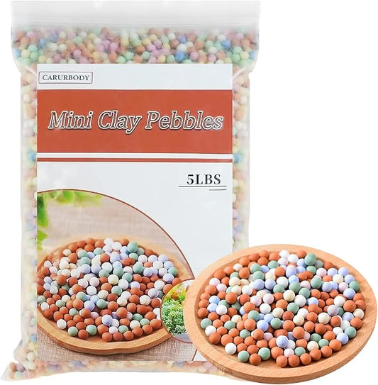 5LBS Ceramsite Clay Pebbles for Orchid - Mini Leca Clay Pebble for Plants Drainage - Perfect Ceramsite Balls as A Soil Topper for Indoor Plants, Cacti Succulents Bonsai.