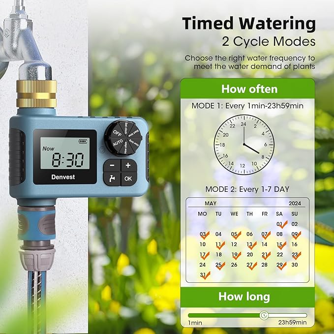2 Packs Hose Timer with Brass Inlet, Water Timer for Garden Hose Faucet, Sprinkler Timer Outdoor