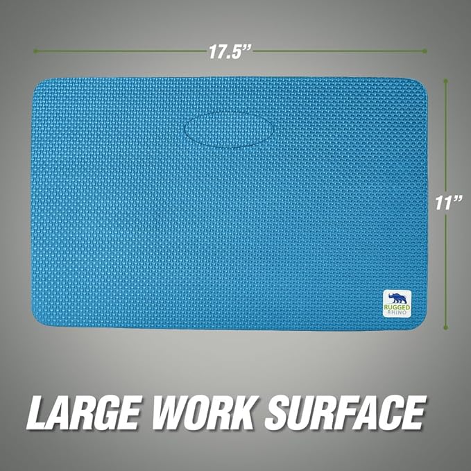 Rugged Rhino Soft Foam Kneeling Pad, Thick Knee Mat Resists Water, Durable Shock Absorbent Pads, Comfortable Strong Rebound, Gardening, Mechanic Tools, Bath Tub Essentials Bright Blue