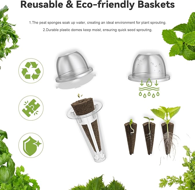 inbloom Herb Seed Pod Kit for AeroGarden, iDOO, Ahopegarden, MUFGA Hydroponic Growing System Indoor Garden, 12-Pod, 350+ Seeds Included Basil, Mint, Cilantro, Parsley, Shiso, Chicory, Liquorice