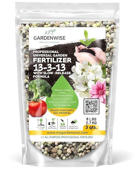 Professional Universal Garden Fertilizer 13-3-13 with Slow-Release Formula (3 QUARTS)