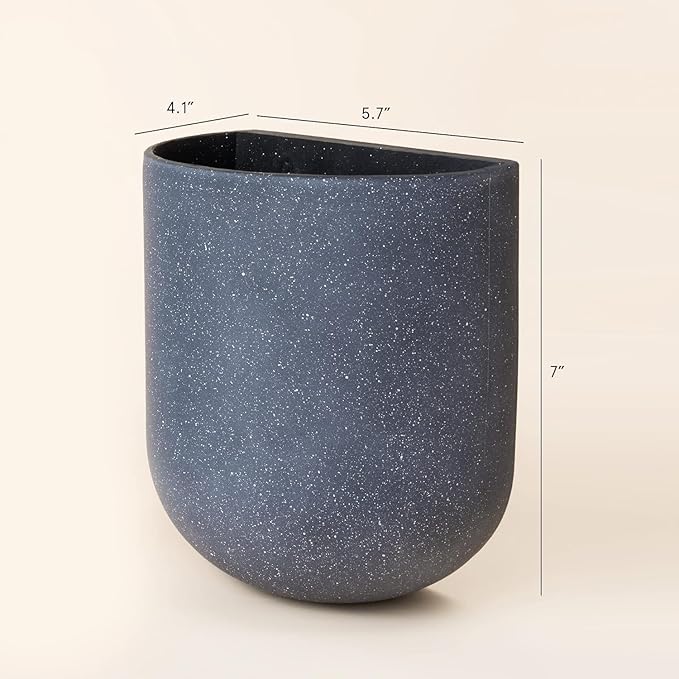 LA JOLIE MUSE Wall Hanging Planters for Indoor Plants，Hanging Flower Pots for Air Plants Succulent, Set of 2, 6 Inch, Weathered Gray