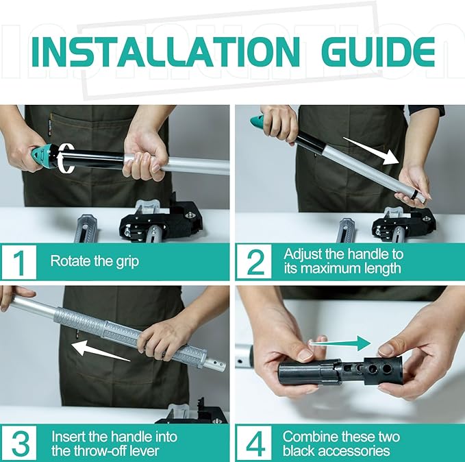 Breeze Touch 46" Weed Pulling Tool, 4-Claw Detachable Weed Puller Tool with Long Handle Adjustable, Heavy Duty Stand Up Weeder Weeding Tool for Lawn, Yard, Garden, Dandelion Picker, Weed Remover