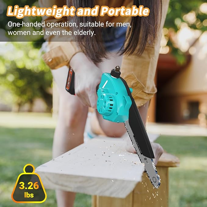 8 inch Mini Chainsaw Cordless, Brushless Electric Chain Saw with 1PCS 21V 2000mAh Battery, Small Handheld Saws Battery Powered For Wood Cutting Trees Trimming Perfect Gardening Gifts for Men Dad