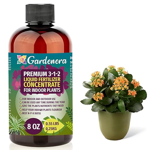 Premium Liquid Indoor Plants Fertilizer - 3-1-2 Concentrate for Indoor Plants and Flowers by Gardenera | Organic Plant Food for Indoor Plants - 8oz
