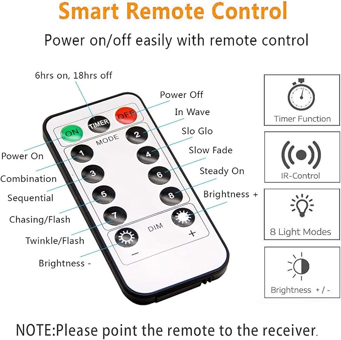 2 Pack 36ft 100 LED Battery Operated String Lights with Remote Timer Waterproof 8 Modes String Lights for Bedroom, Garden, Easter, Party, Christmas Indoor and Outdoor Decorations -Warm White