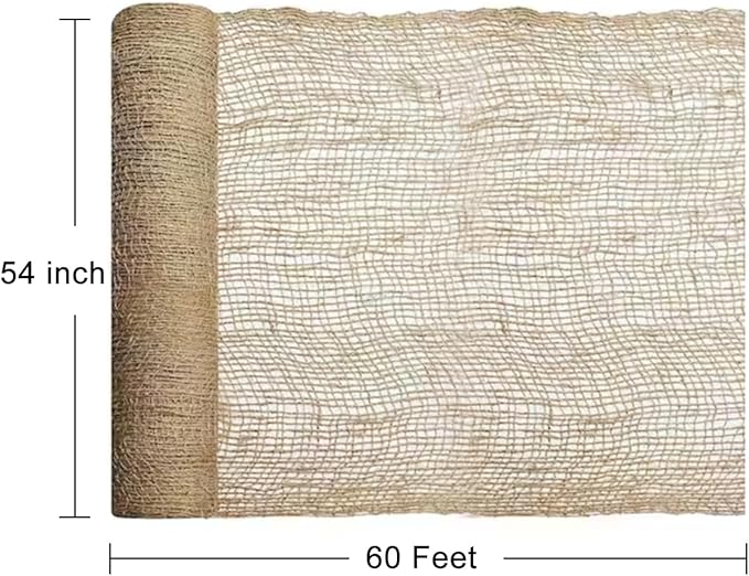 Agfabric Natural Jute Erosion Control,Jute Netting -54" Wide x60 feet Long Soil Saver Mesh Blanket