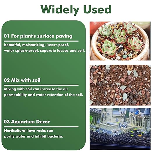 11 Pounds Mix Horticultural Lava Rocks, 5-8 mm Lava Rocks for Plants, Bonsai Rocks Horticultural Grit Soil Cover Gravel for Succulents and Hydroponics, Fairy Gardening, Top Dressing, Plant Drainage