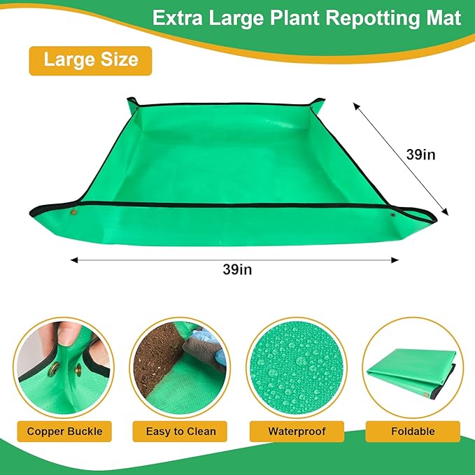 26PCS Succulent Tools Set, Indoor Gardening Tools Kit Includes 39" Plant Repotting Mat & 19 Pcs Mini Succulent Hand Tools & 96 Cells Seed Starter Trays for Indoor Plant Care Gifts